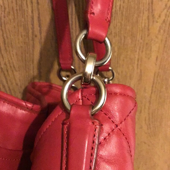 Coach Phoebe Shoulder Bag Red Quilted Leather - Picture 12 of 13